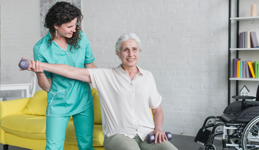 Physiotherapy session for stroke rehabilitation at Vitasyn Rehab Centre Royapettah Chennai
